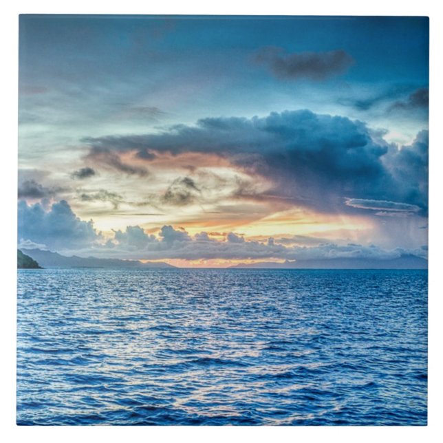 Azulejo De Cerâmica Bora-bora, ilha do Pacífico Sul (Frente)