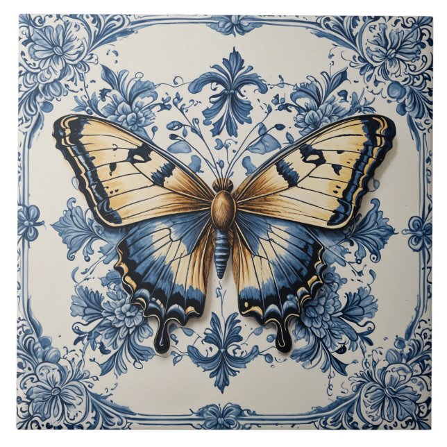 Azulejo De Cerâmica Borboleta (Frente)