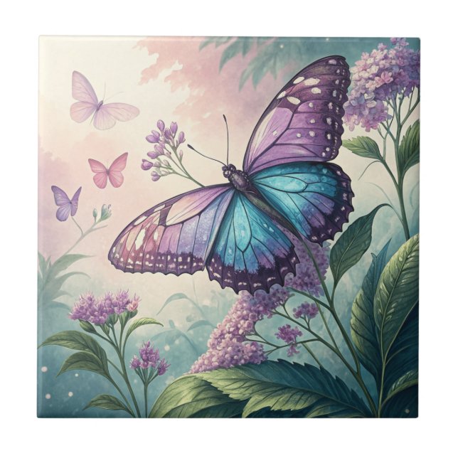 Azulejo De Cerâmica Borboleta (Frente)