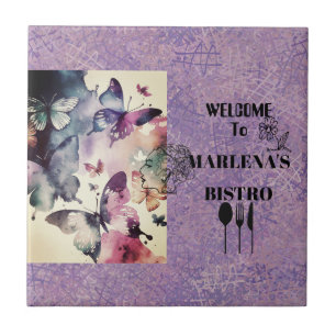 Azulejo De Cerâmica Borboleta Aquarela