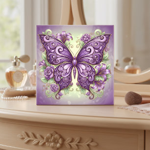 Azulejo De Cerâmica Borboleta Art Nouveau Pat#3 Wisteria ID1222