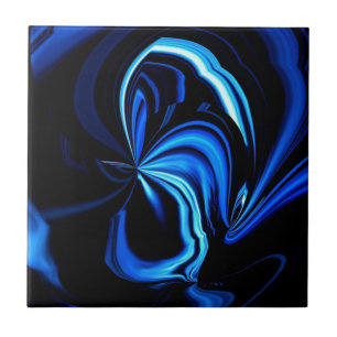 Azulejo De Cerâmica Borboleta Azul Abstrato