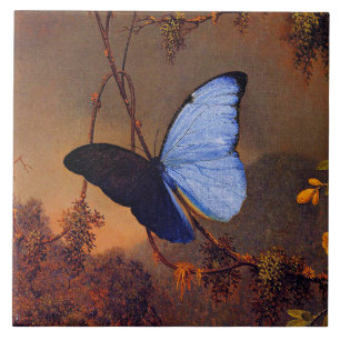 Azulejo De Cerâmica Borboleta Azul Morpho, belas artes,
