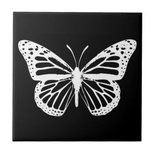 Azulejo De Cerâmica Borboleta branca monarca ativada