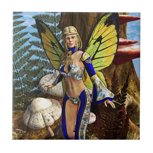 Azulejo De Cerâmica Borboleta de fada (Frente)