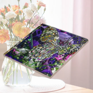 Azulejo De Cerâmica Borboleta de influência da lua