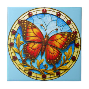 Azulejo De Cerâmica Borboleta de vitral