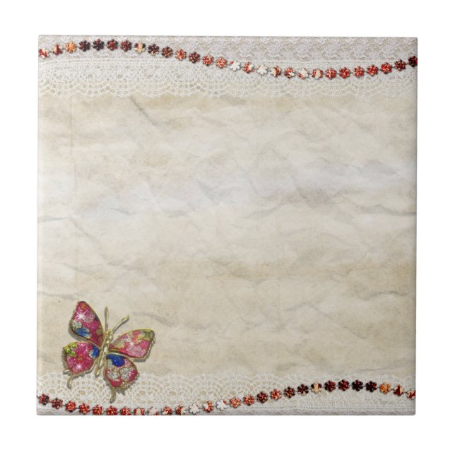 Azulejo De Cerâmica Borboleta elegante (Frente)