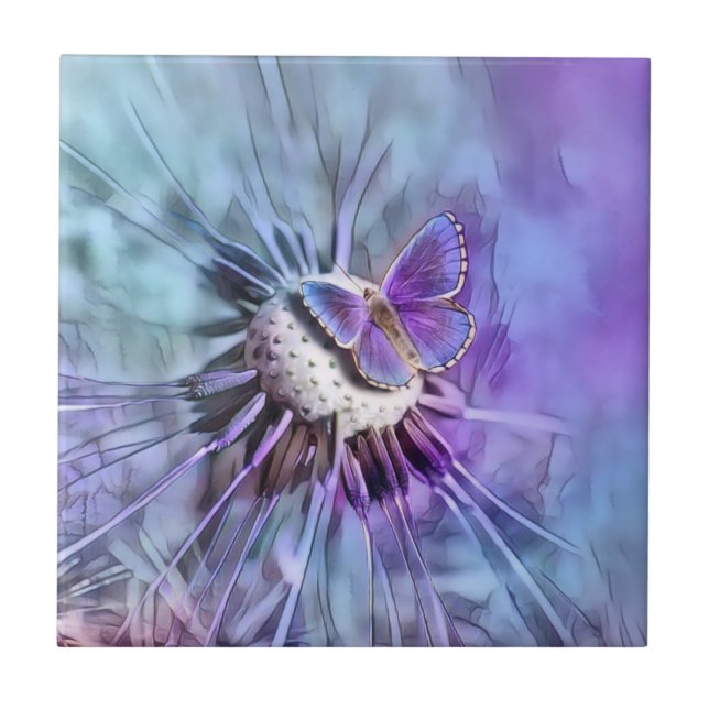 Azulejo De Cerâmica Borboleta Em Primavera (Frente)