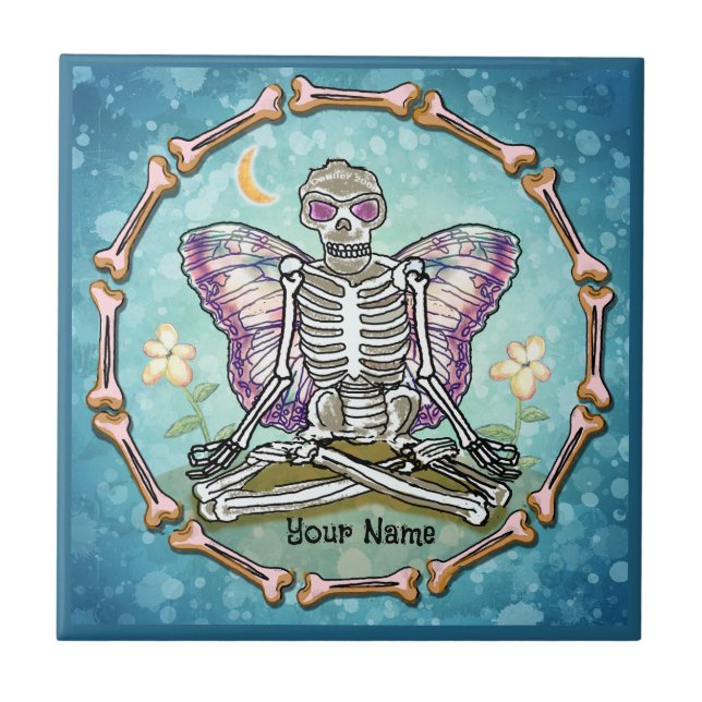 Azulejo De Cerâmica Borboleta Esqueleto (Frente)