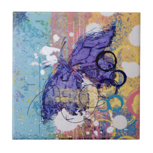 Azulejo De Cerâmica Borboleta Grunge