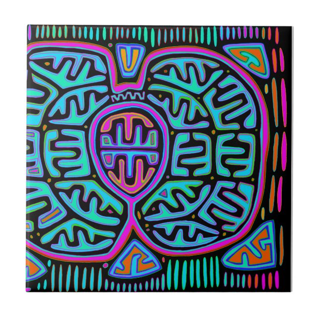 Azulejo De Cerâmica Borboleta Kuna Indiana (Frente)