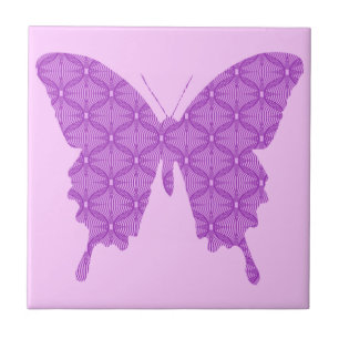 Azulejo De Cerâmica Borboleta, padrão de abstrato, lavanda e roxo