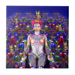 Azulejo De Cerâmica Borboleta Robot