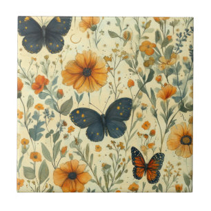 Azulejo De Cerâmica Borboleta Selvagem Vintage (5)