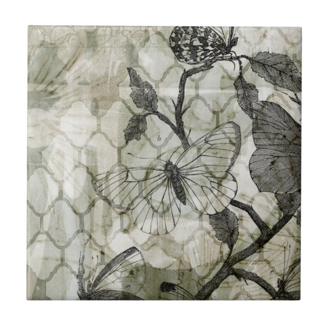 Azulejo De Cerâmica Borboletas árabes II (Frente)