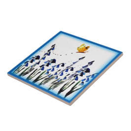 Azulejo De Cerâmica Borboletas Bluebeldes Primavera Floral