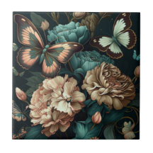 Borboletas e flores design clássicas escuras