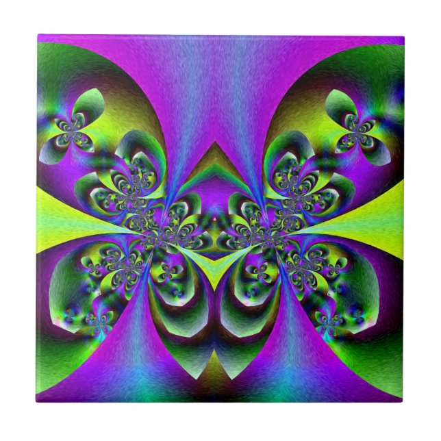 Azulejo De Cerâmica Borboletas verdes escuro (Frente)