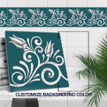 Azulejo De Cerâmica Borda sem costura floral - mármore branco<br><div class="desc">Borda sem costura floral - mármore branco</div>