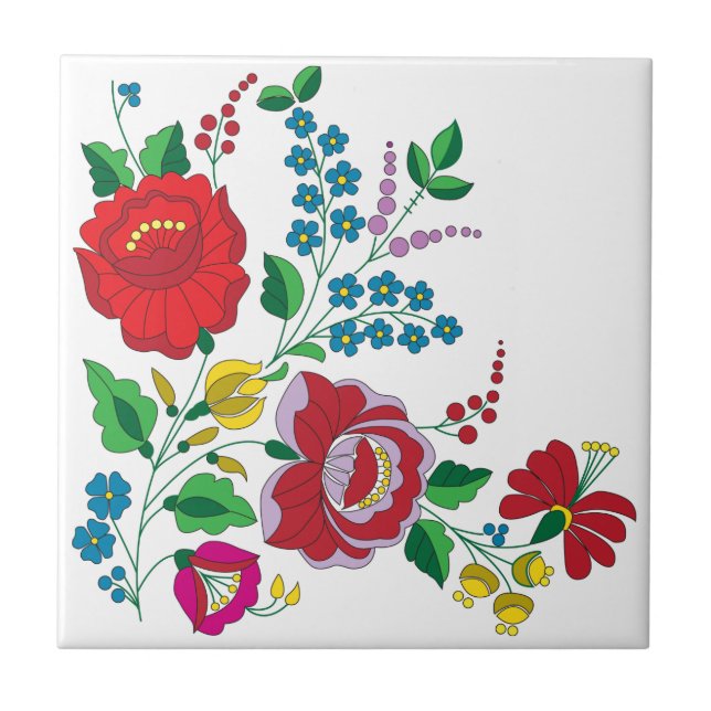 Azulejo De Cerâmica Bordado de Kalocsa (Frente)