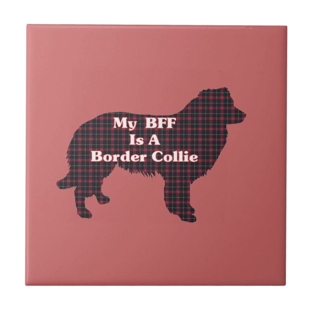 Azulejo De Cerâmica Border Collie BFF (Frente)