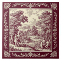 Borgonha Pastoral Francês Toile Vinhedo Campo