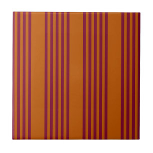 Azulejo De Cerâmica Borgonha vermelha e laranja queimada, 5 trilhas.