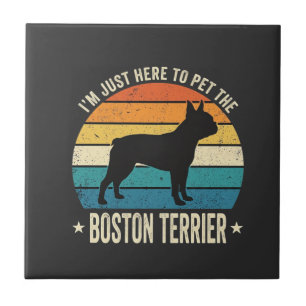 Azulejo De Cerâmica Boston Terrier Retro Amante de Cães Gráfico_1