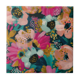 Azulejo De Cerâmica Botânica Floral 