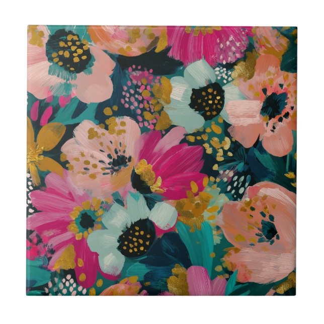Azulejo De Cerâmica Botânica Floral  (Frente)