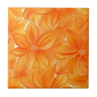 Azulejo De Cerâmica Botânica floral cor de aquarela