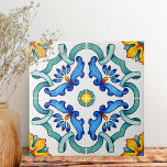 Azulejo De Cerâmica Botânica Ornamental Mediterrânica<br><div class="desc">Azulejo de cerâmica botânica para o Mediterrâneo</div>