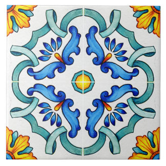 Azulejo De Cerâmica Botânica Ornamental Mediterrânica