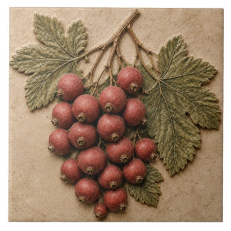Azulejo De Cerâmica Botânico Outono de Frutas Vermelhas