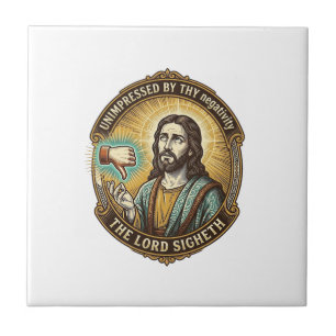 Azulejo De Cerâmica Botão de Não Gostar de Jesus Humor Mídia Social In