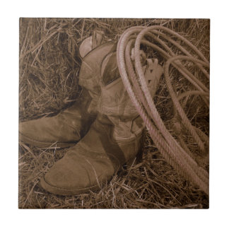 Azulejo De Cerâmica Botas & Lariat da vaqueira