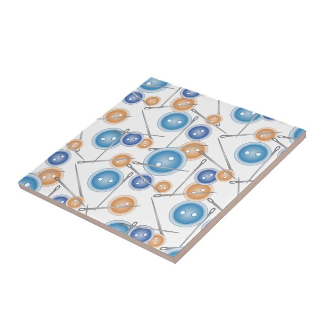 Azulejo De Cerâmica Botões e Agulhas de costura (Lateral)