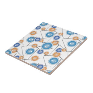 Azulejo De Cerâmica Botões e agulhas Sewing