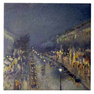 Azulejo De Cerâmica Boulevard Montmartre na Night Pissarro