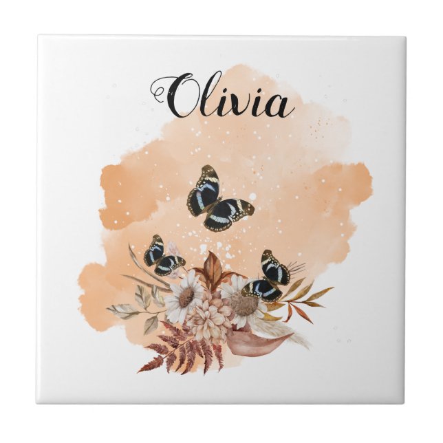 Azulejo De Cerâmica Bouquet floral blooming garden (Frente)