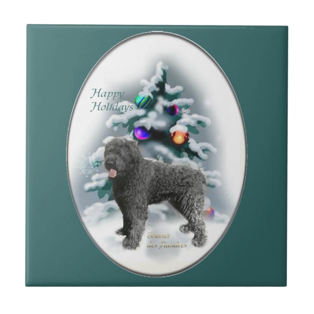 Azulejo De Cerâmica Bouvier des Flandres Natal (Frente)