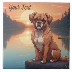 Azulejo De Cerâmica Boxer Dog by Lake