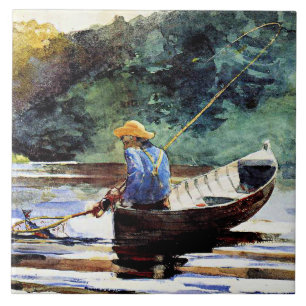Azulejo De Cerâmica Boy Fisheries, trabalho de arte por Winslow Homer