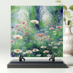 Azulejo De Cerâmica Branca de Flores Selvagens, Prados, Aquarela<br><div class="desc">Traga a beleza da natureza para dentro com nosso azulejo decorativo de cerâmica floral! Este belo design capta a essência serena de um campo empoeirado e luxuoso, apresentando uma série de flores silvestres delicadas em matizes de pastel macio. Os detalhes intrincados das margaridas, cosmos e outras flores vibrantes são colocados...</div>