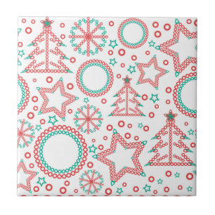 Azulejo De Cerâmica Branca sem costura Decoração decorativa de Natal M