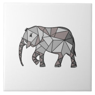 Azulejo De Cerâmica Branco e Preto Geométrico do Elefante Cinto