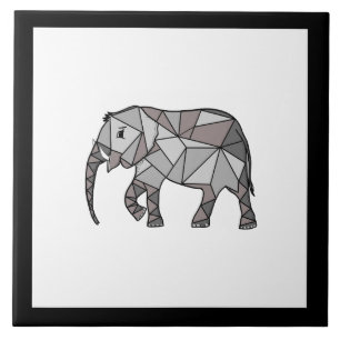 Azulejo De Cerâmica Branco e Preto Geométrico do Elefante Cinto