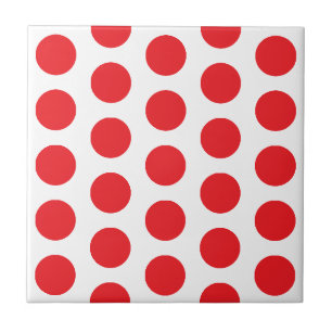 AZULEJO DE CERÂMICA BRANCO E VERMELHO QUENTE BOLINHA ESTILOSO SIMPLES
