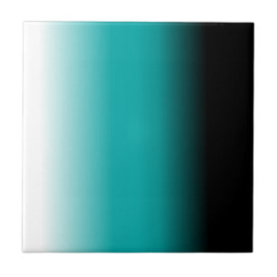 Azulejo De Cerâmica Branco preto Ombre da cerceta